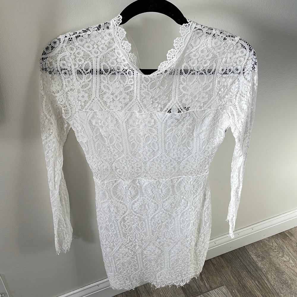 Appetite for Seduction White Lace Long Sleeve Dress from Lulus